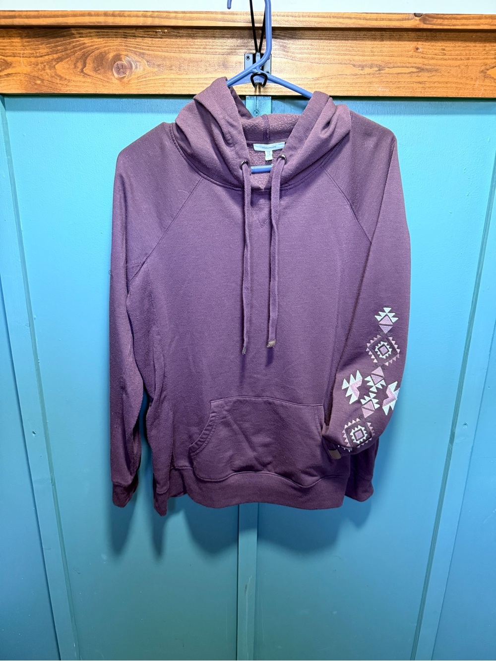 Maurices Deep Plum Hoodie with Hood and Drawstring